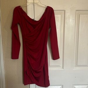 Fashion Nova Bold Red Long Sleeve Dress